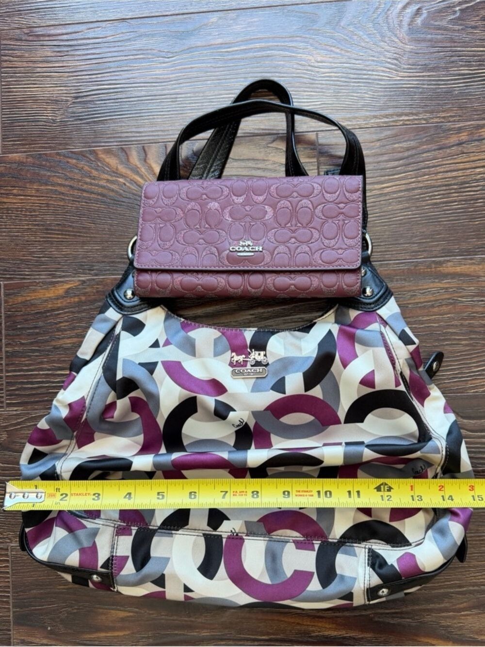 Coach Purple Signature Tote and Wallet Set. BNWT